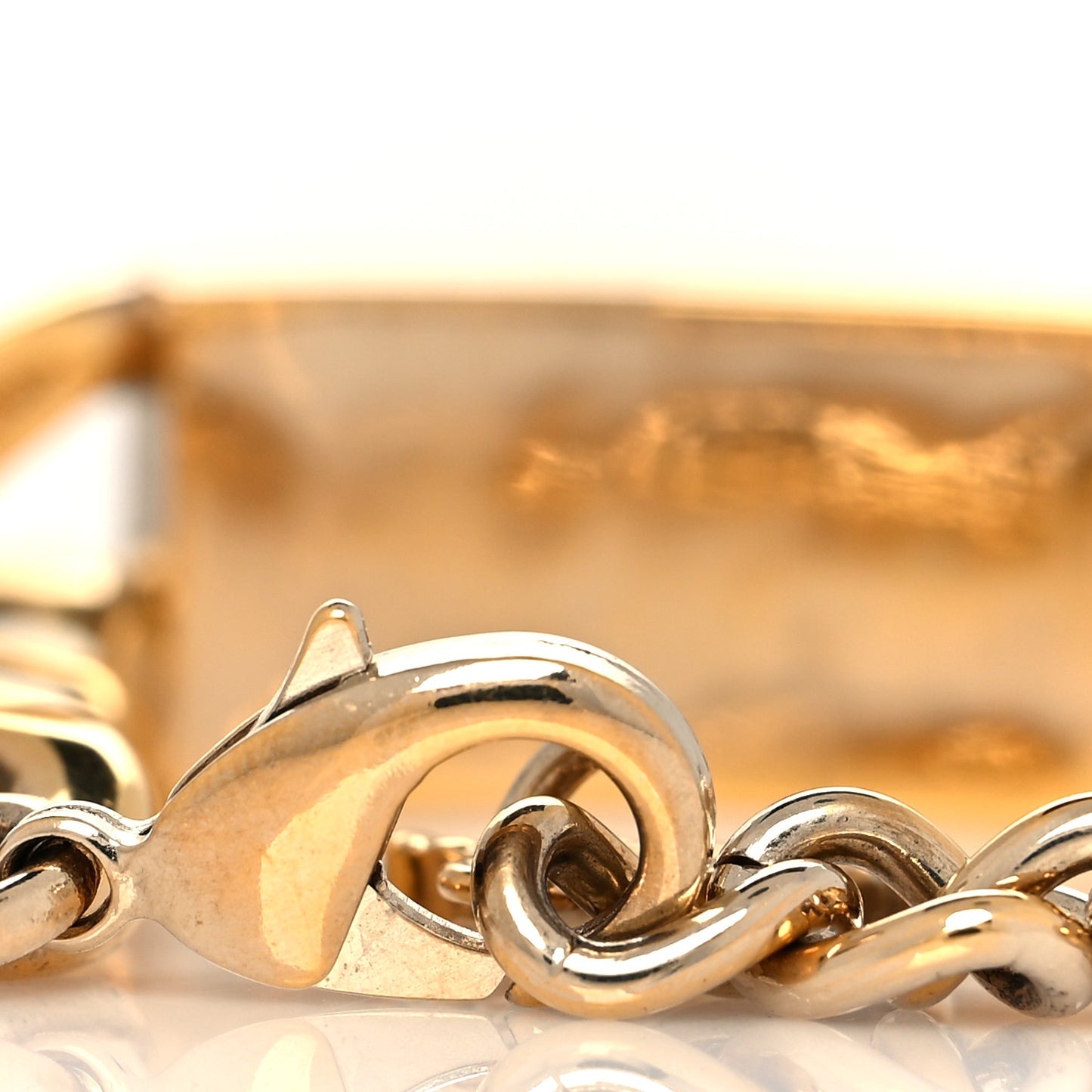 Crystal CC Chain ID Bracelet Gold