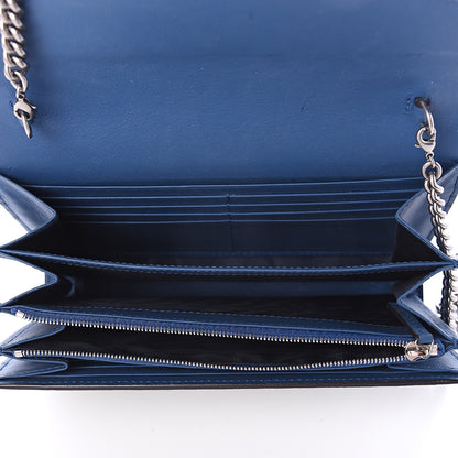 Gucci GG Supreme Monogram Blooms Mini Dionysus Chain Wallet Beige Blue Navy Vintage Blue 4 of 7
