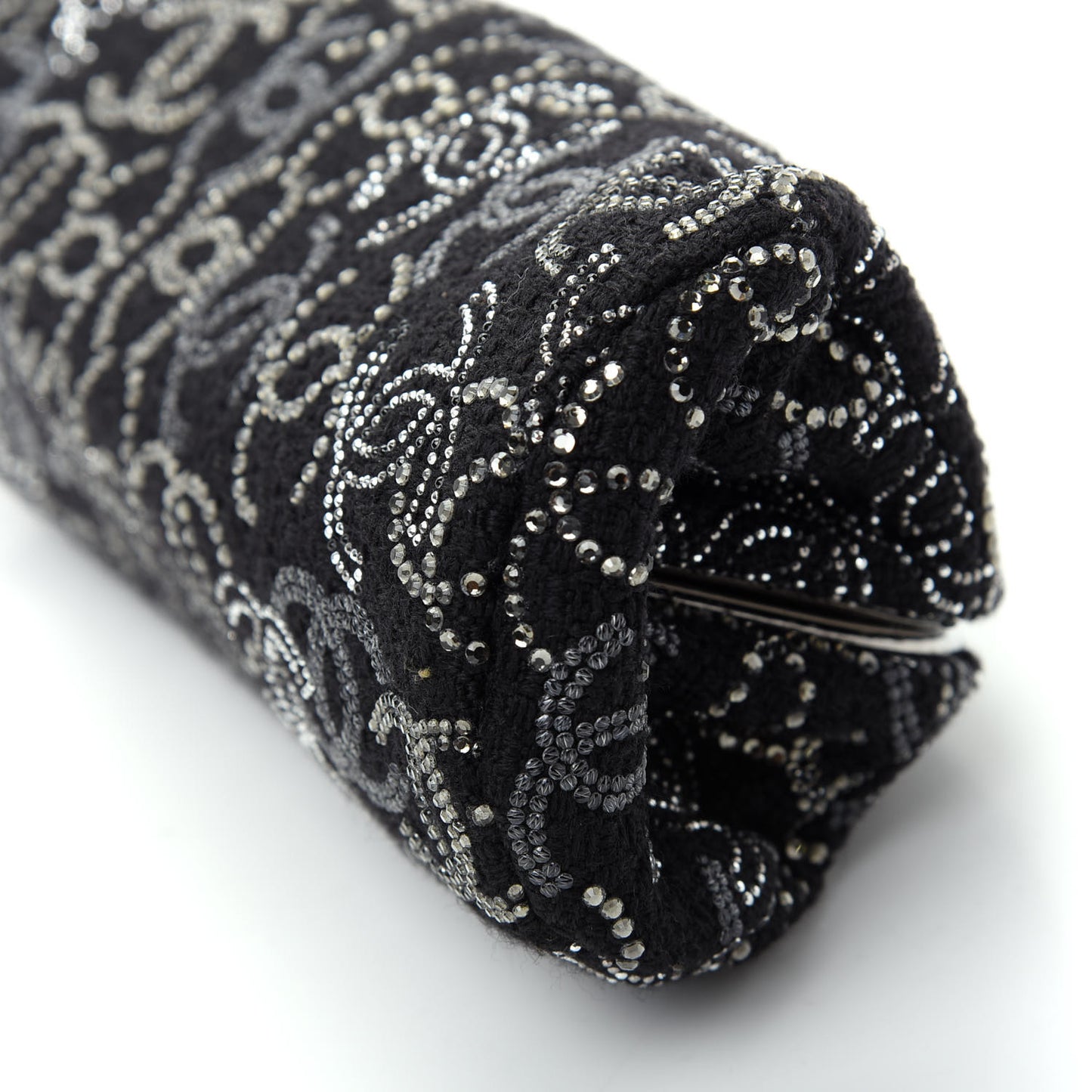 Tweed Strass Pudong Clutch Black