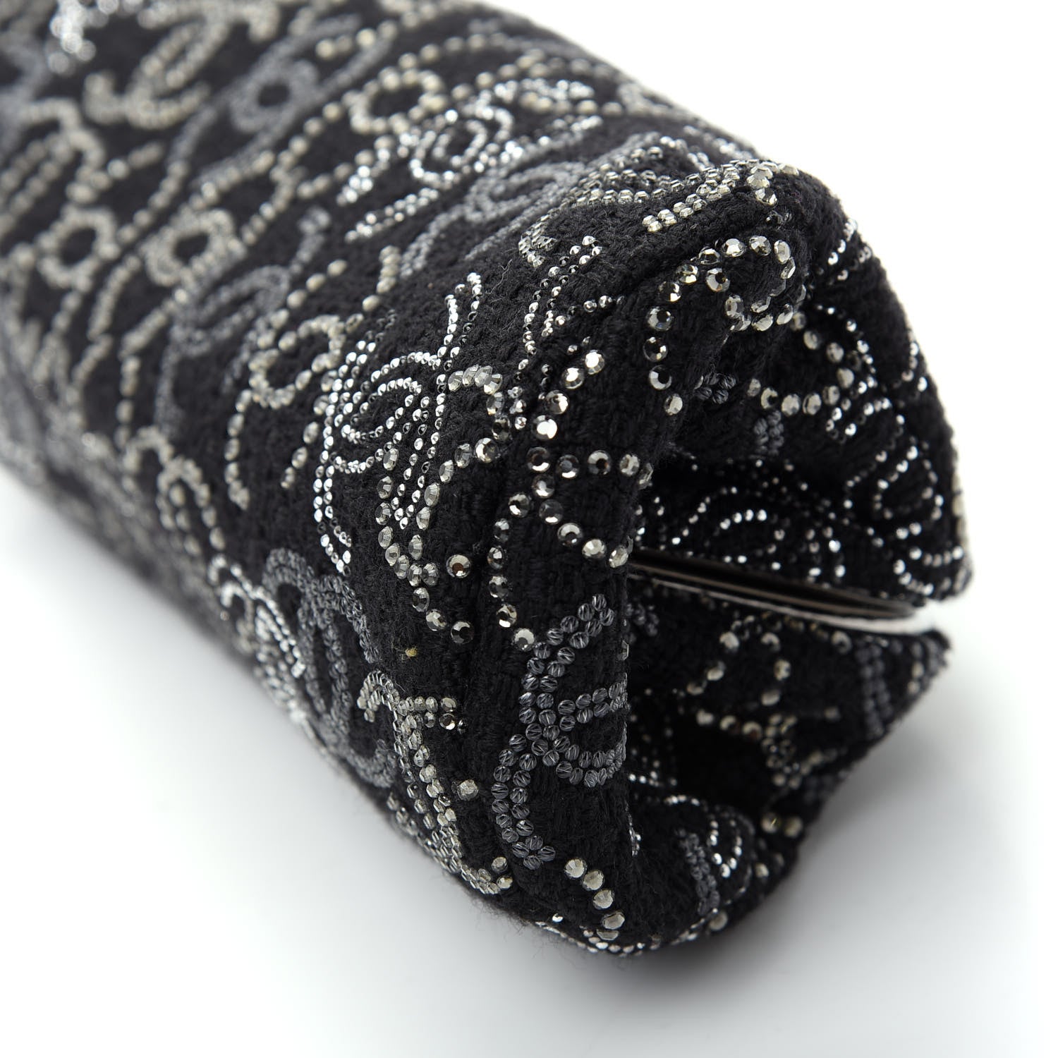 Chanel Tweed Strass Pudong Clutch Black 7 of 10