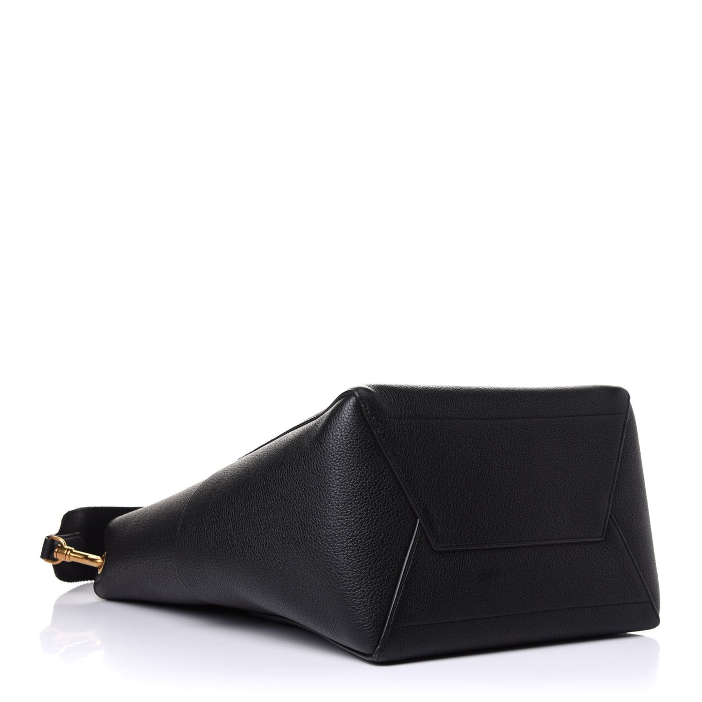 Soft Grained Calfskin Sangle Bucket Bag Black