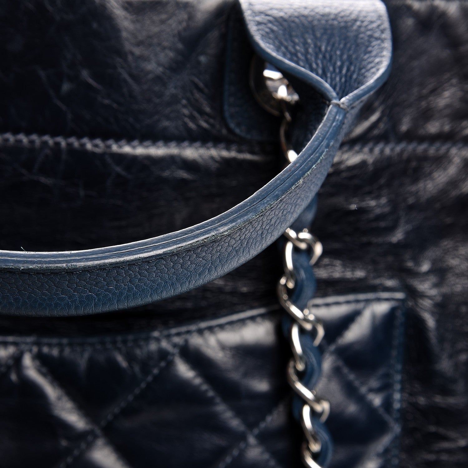 Chanel Glazed Calfskin Large Deauville Tote Blue 9 of 11