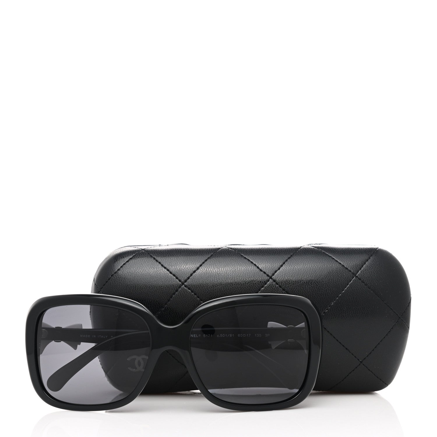 Chanel CC Bow Sunglasses 5171 Black White 7 of 7