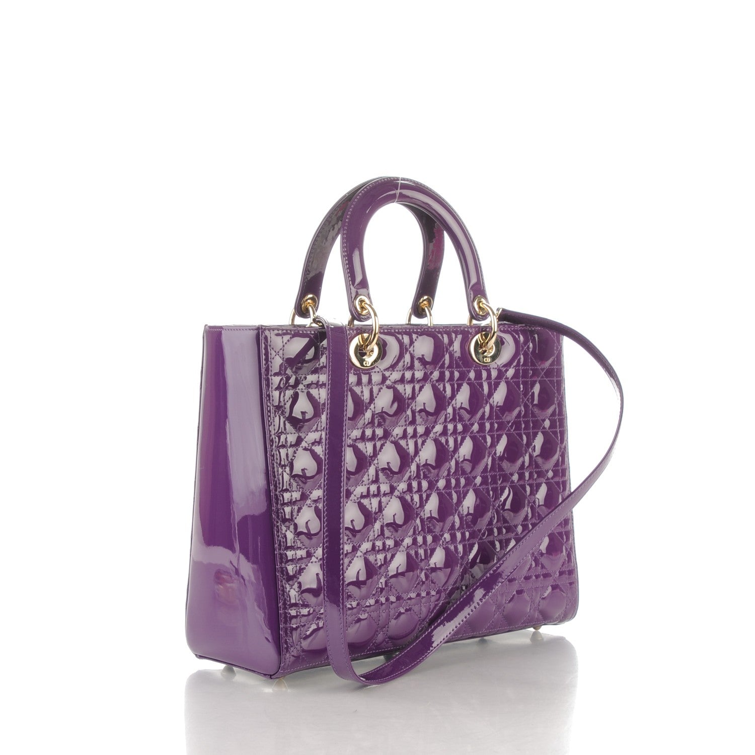 Christian Dior Patent Cannage Large Lady Dior Violet Purple 3 of 7