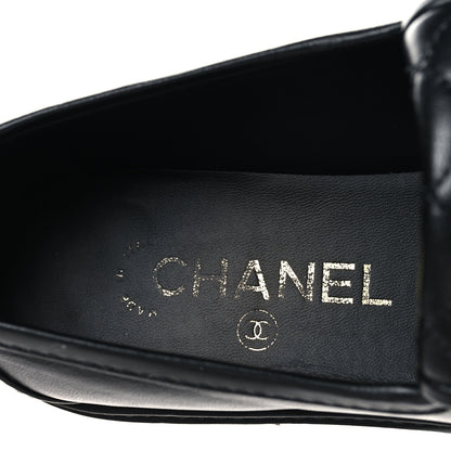 Chanel Lambskin Quilted CC Turnlock Loafers 37 Black 9 of 9