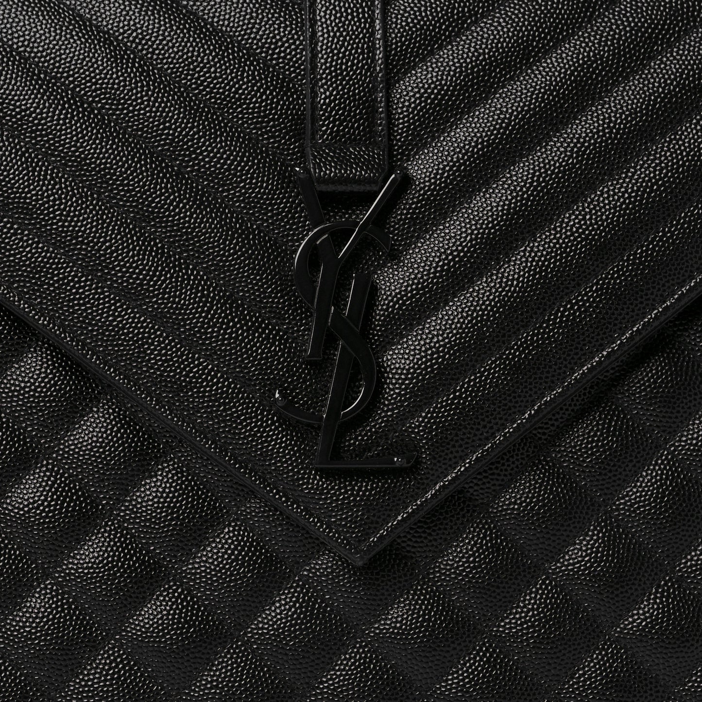 Grain De Poudre Textured Mixed Matelasse Triquilt Medium Monogram Satchel Black