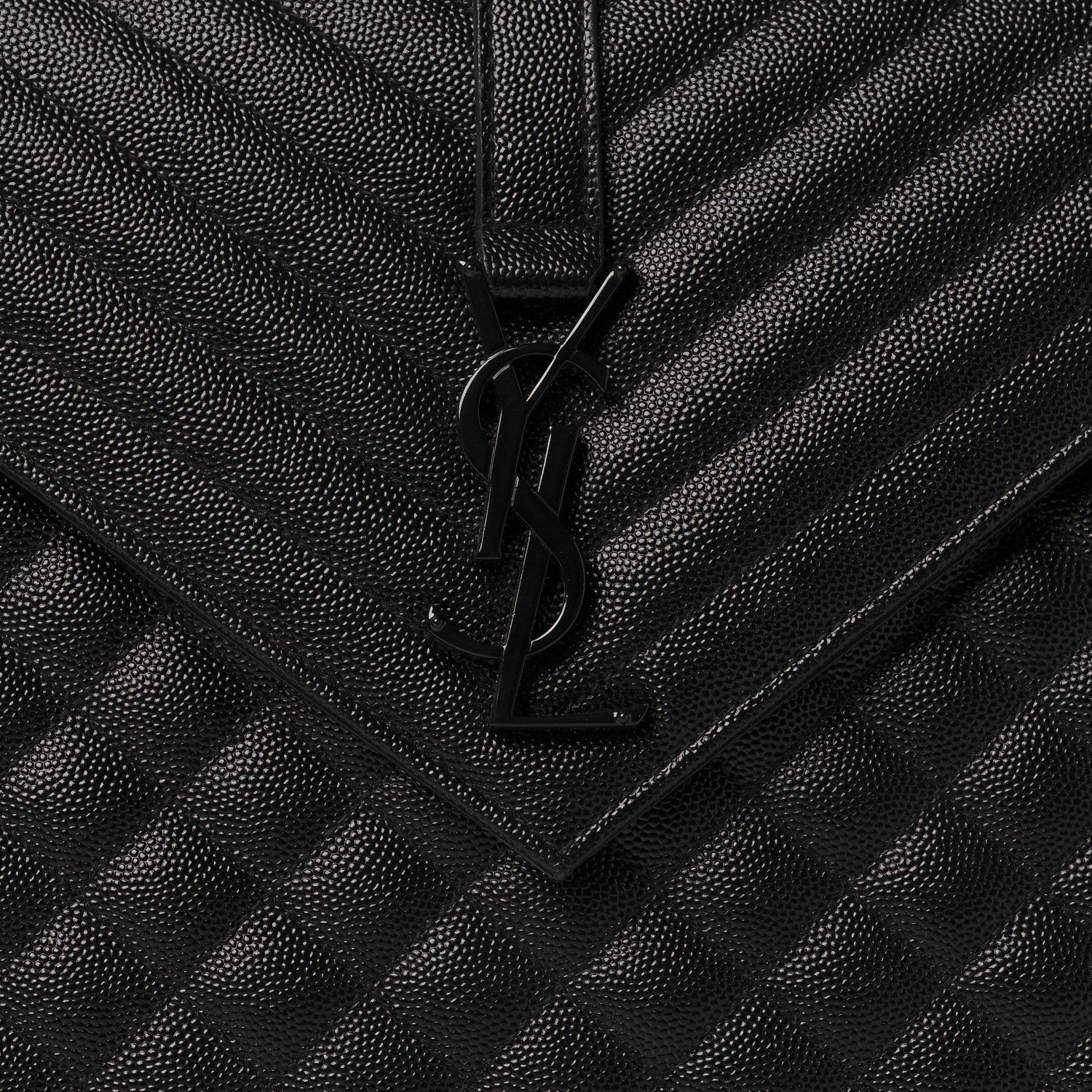 Saint Laurent Grain De Poudre Textured Mixed Matelasse Triquilt Medium Monogram Satchel Black 8 of 10