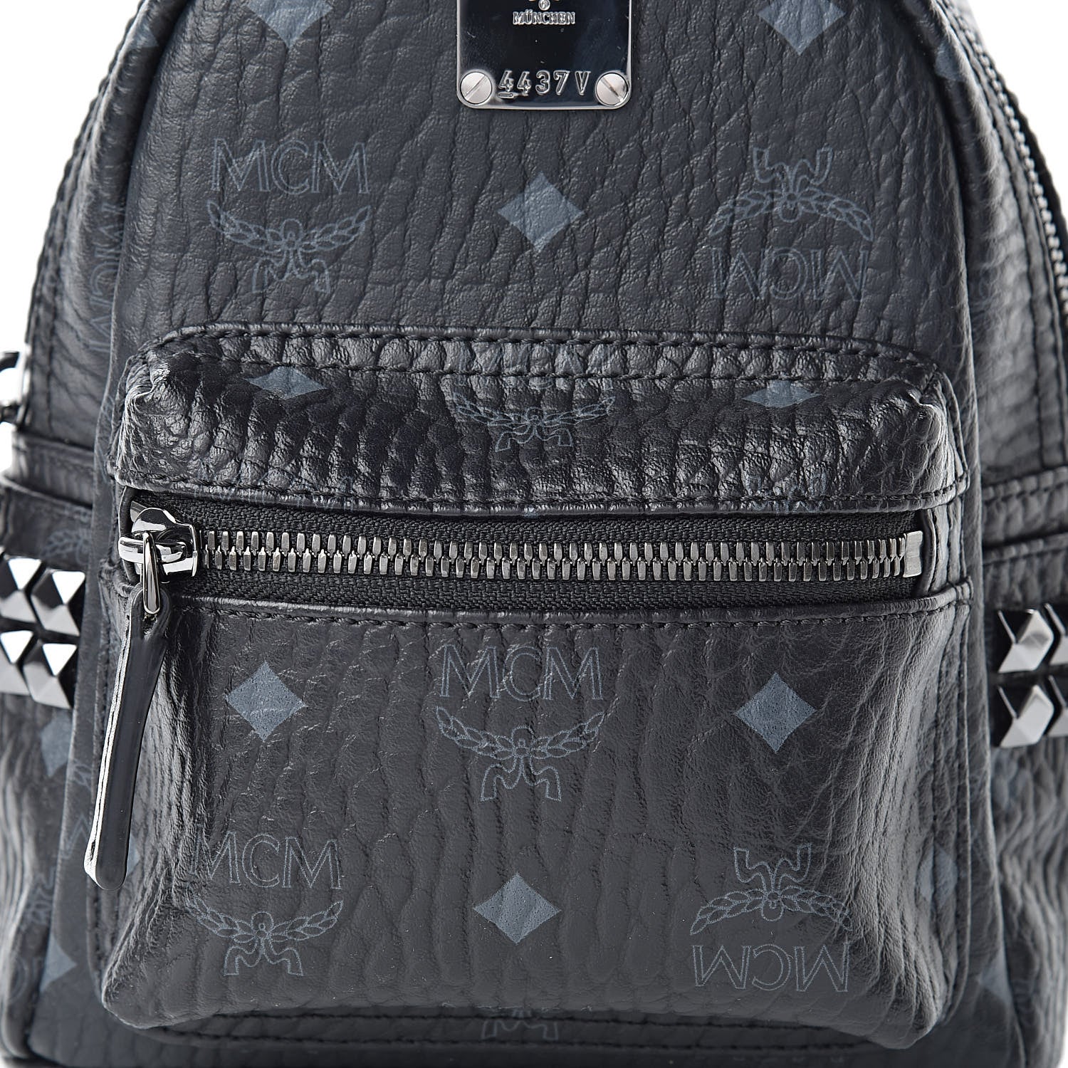 MCM Visetos Studded X-Mini Bebe Boo Backpack Black 8 of 10