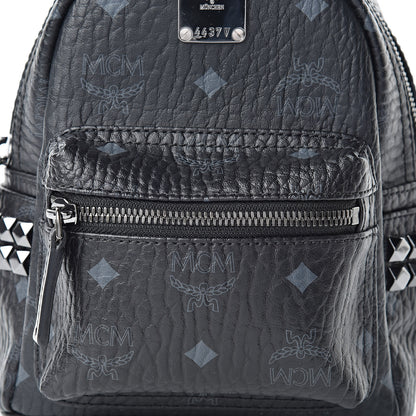 MCM Visetos Studded X-Mini Bebe Boo Backpack Black 8 of 10