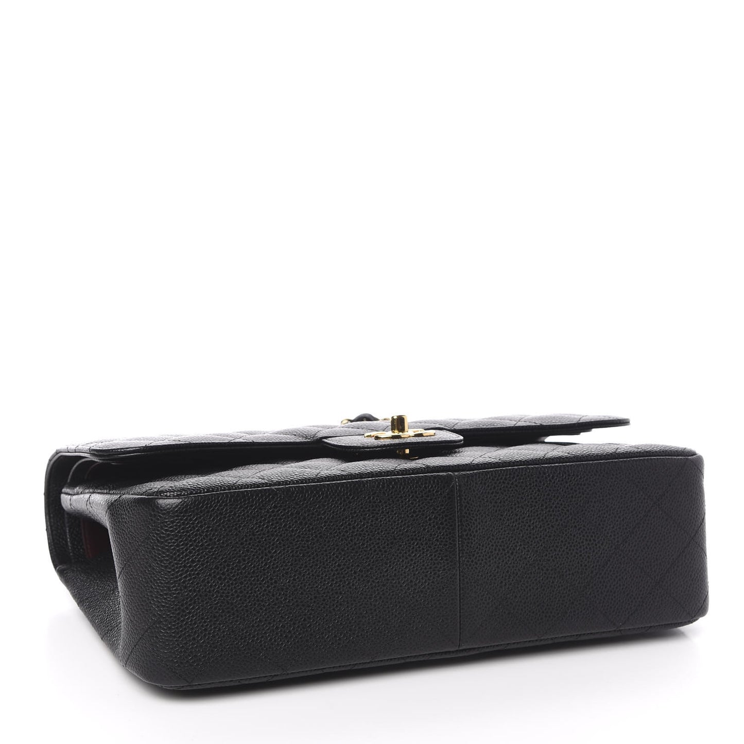 Caviar Quilted Jumbo Double Flap Black