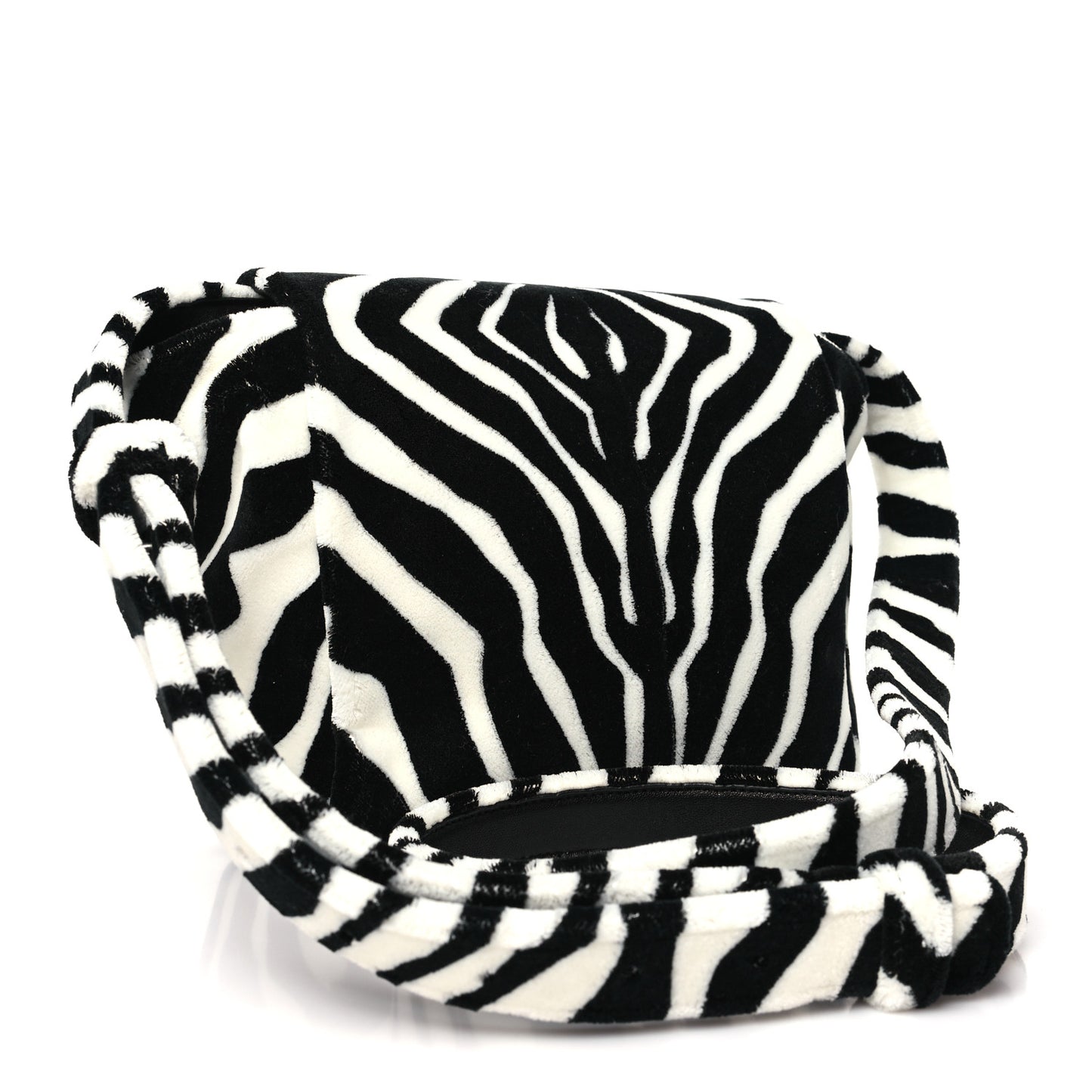 Tufted Zebra Clip Bag Black White