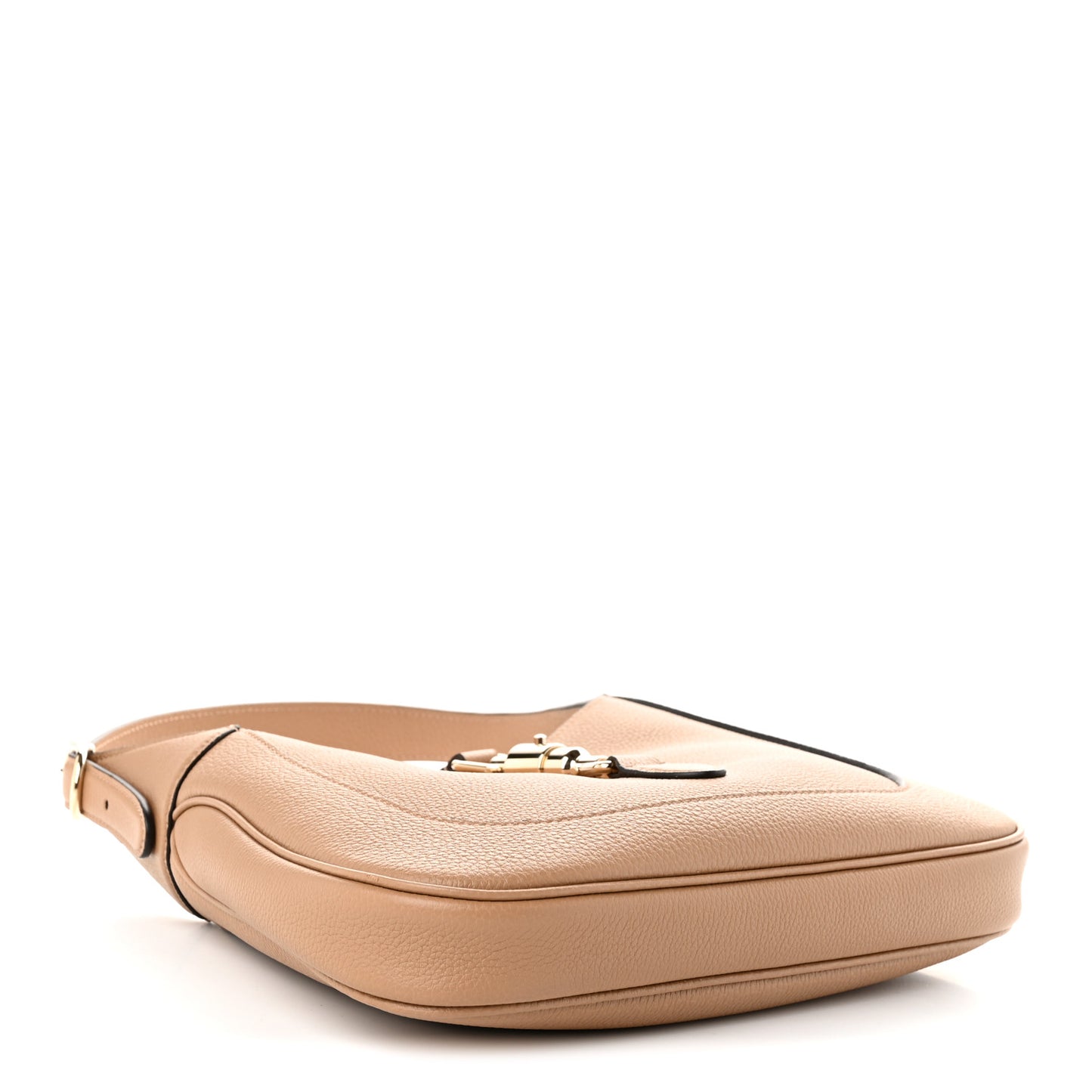Grained Calfskin Web Medium Jackie 1961 Hobo Taupe