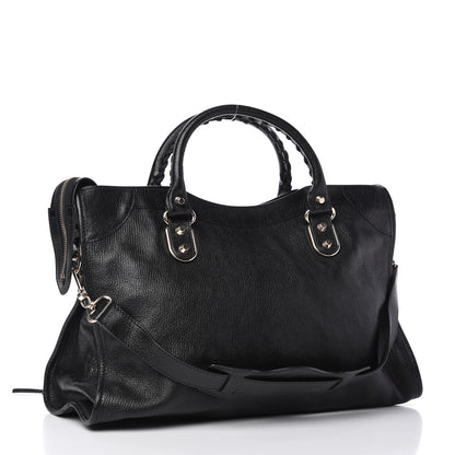 Balenciaga Chevre Silver Metallic Edge Hardware City Black 3 of 9