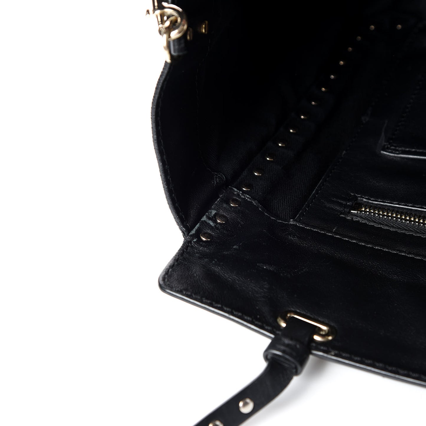 Vitello Medium Rockstud Tote Black