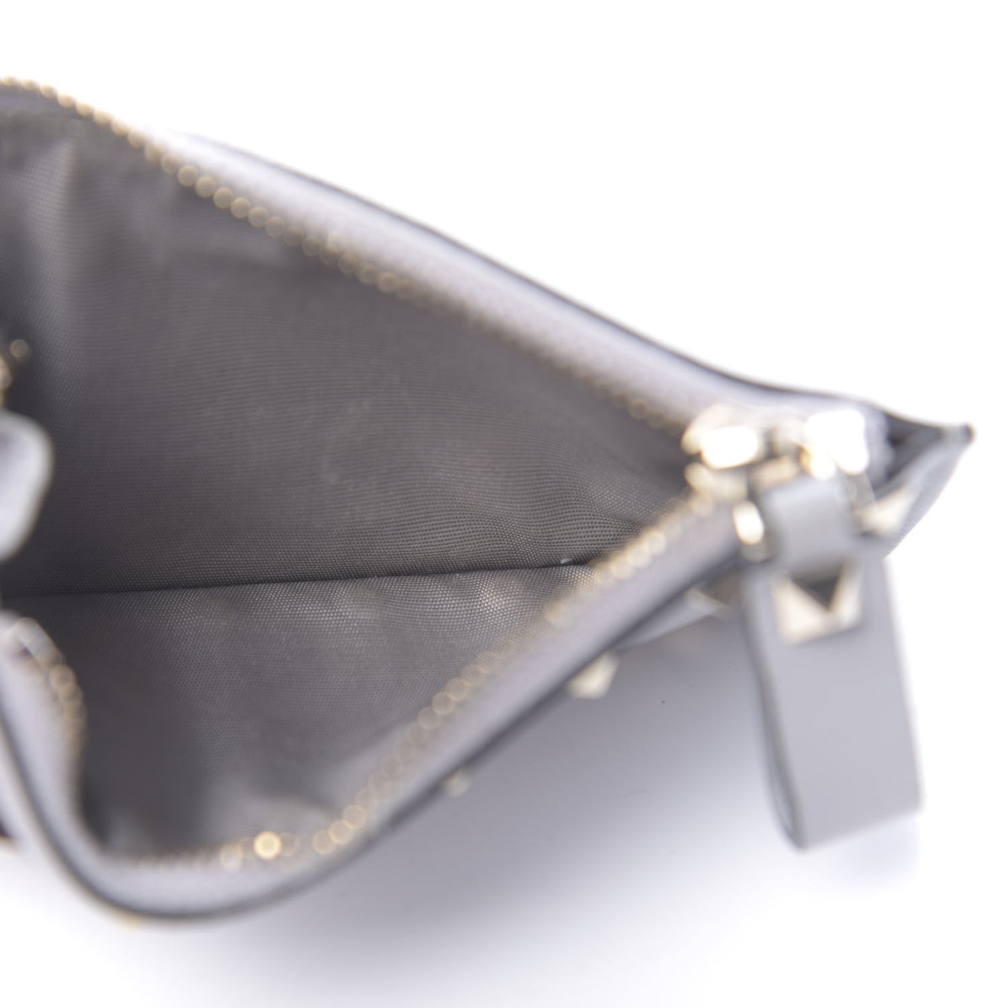Vitello Rockstud Key Coin Case Card Holder Grey