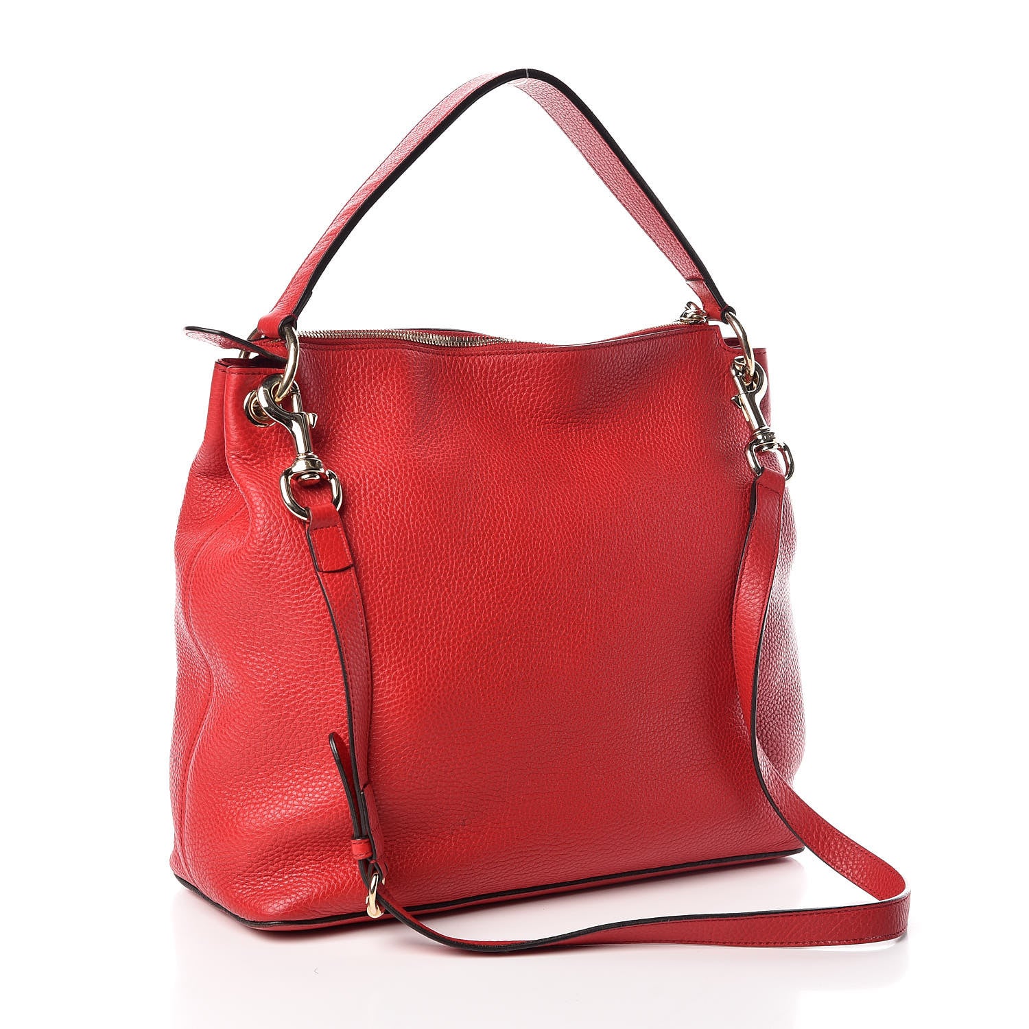 Gucci Pebbled Calfskin Large Soho Hobo Tabasco Red 3 of 9