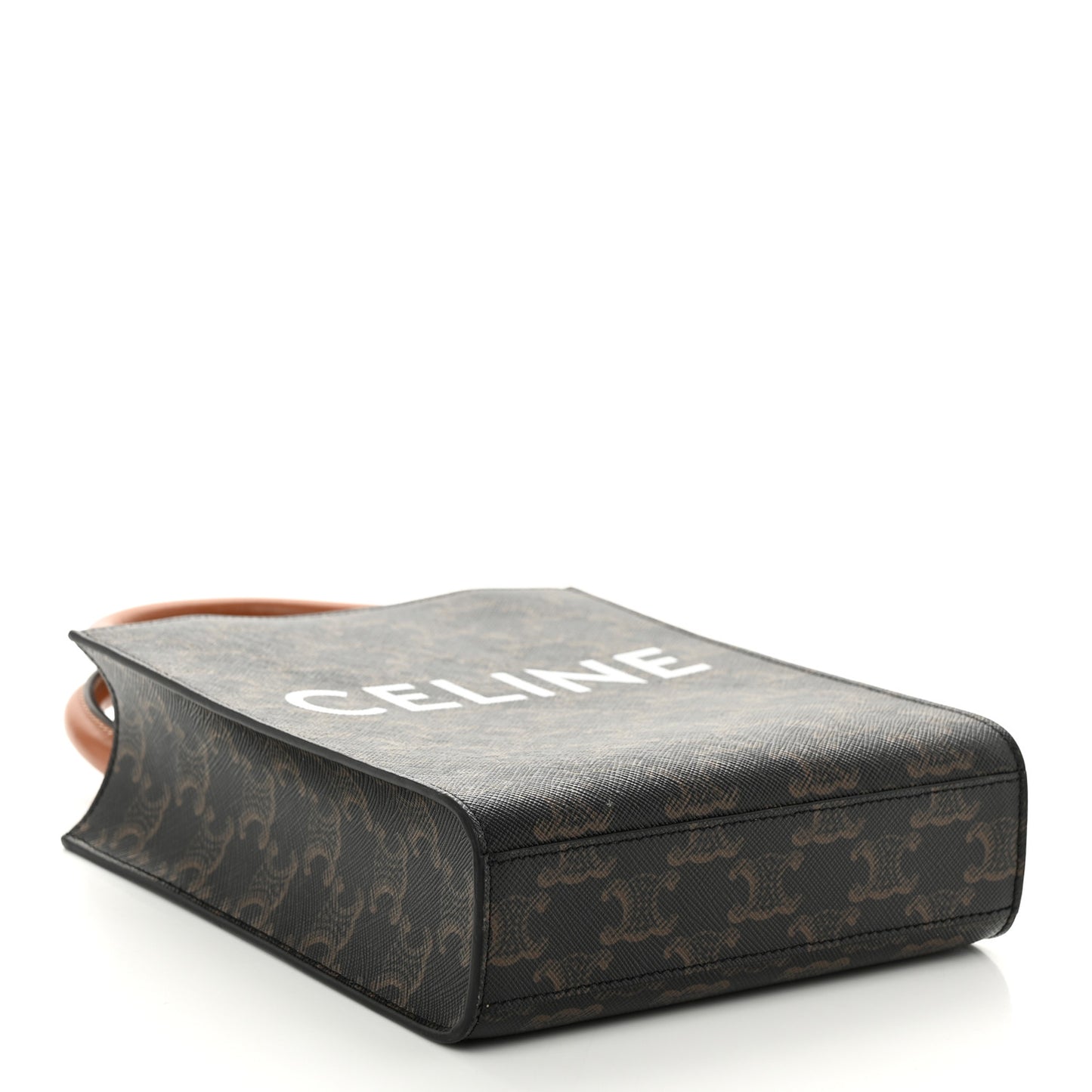 Triomphe Canvas Calfskin Mini Vertical Cabas Tan