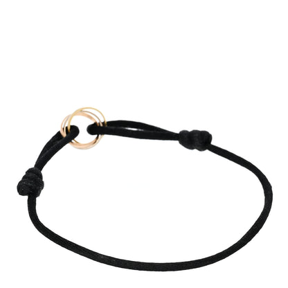 Cartier 18K Pink Yellow White Gold Trinity Adjustable Cord Bracelet Black 3 of 6