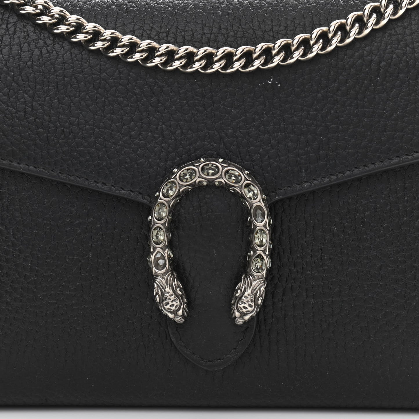 Calfskin Mini Dionysus Chain Wallet Black