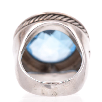 David Yurman Sterling Silver Diamond Blue Topaz Cerise Ring 57 8 4 of 6