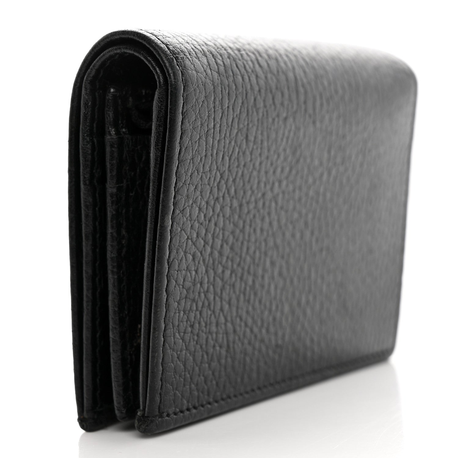 Gucci Pebbled Calfskin GG Marmont Card Case Black 3 of 11