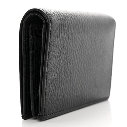 Gucci Pebbled Calfskin GG Marmont Card Case Black 3 of 11