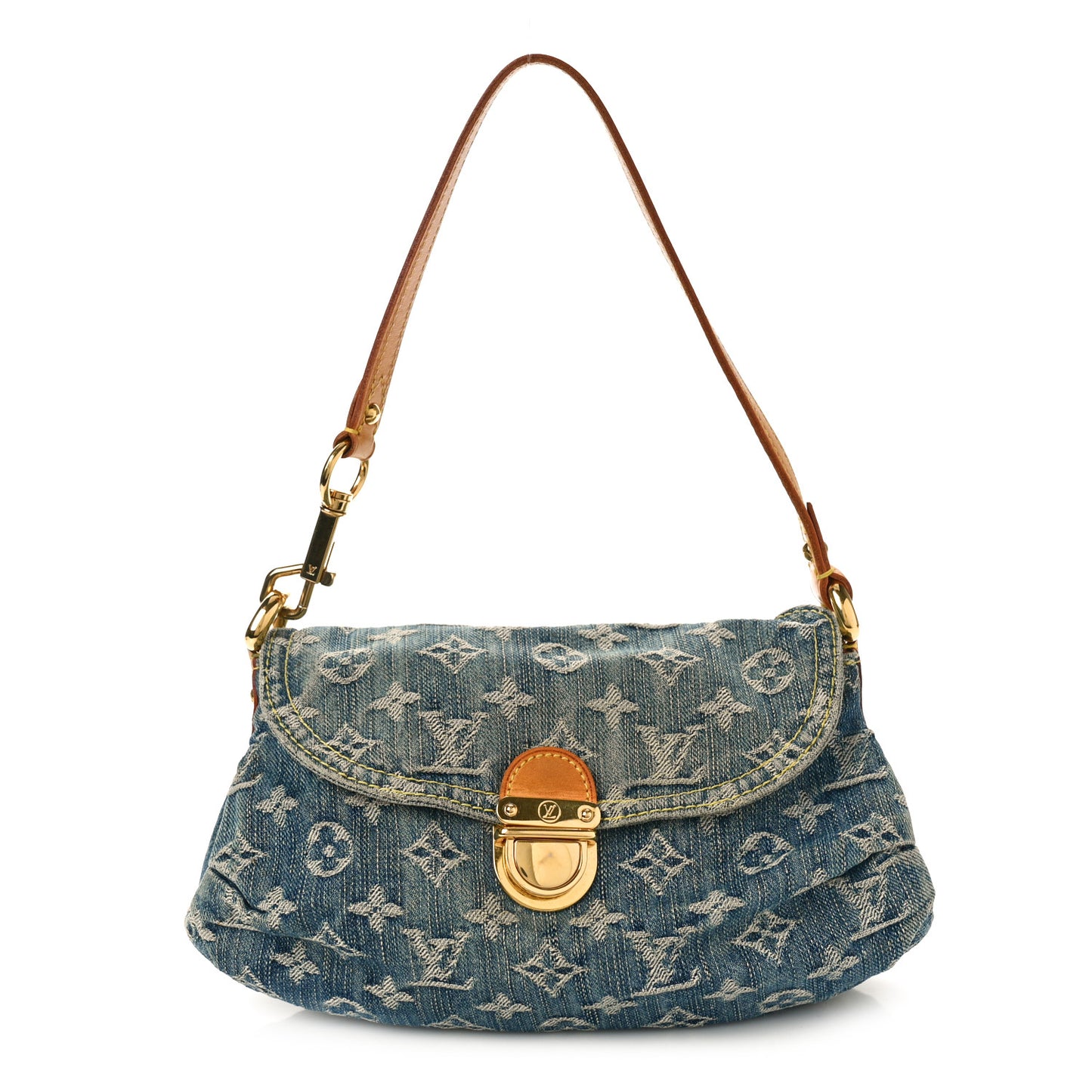 Monogram Denim Mini Pleaty Blue