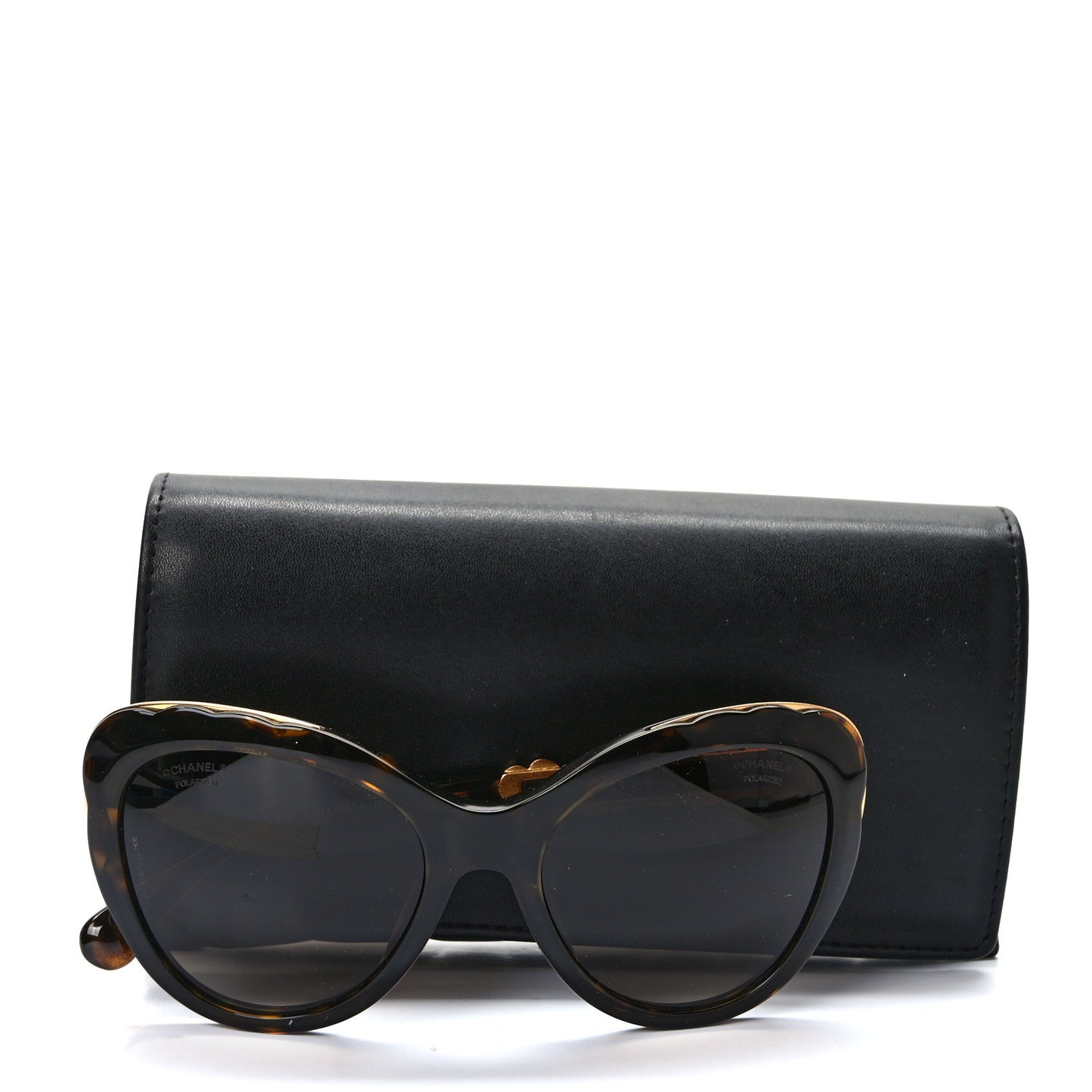 Polarized Bijou Cat Eye Sunglasses 5354-A Black