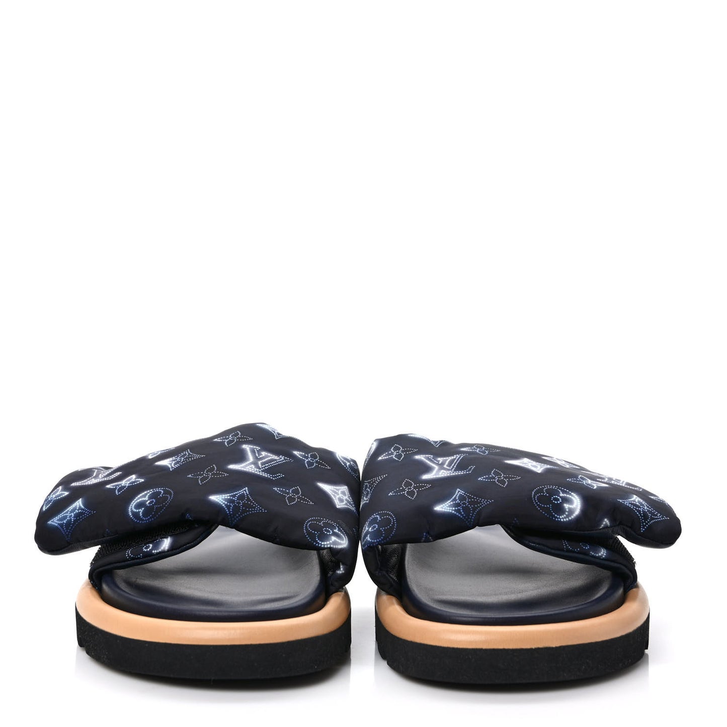 Nylon Monogram Womens Pool Pillow Comfort Mules 40 Navy Blue