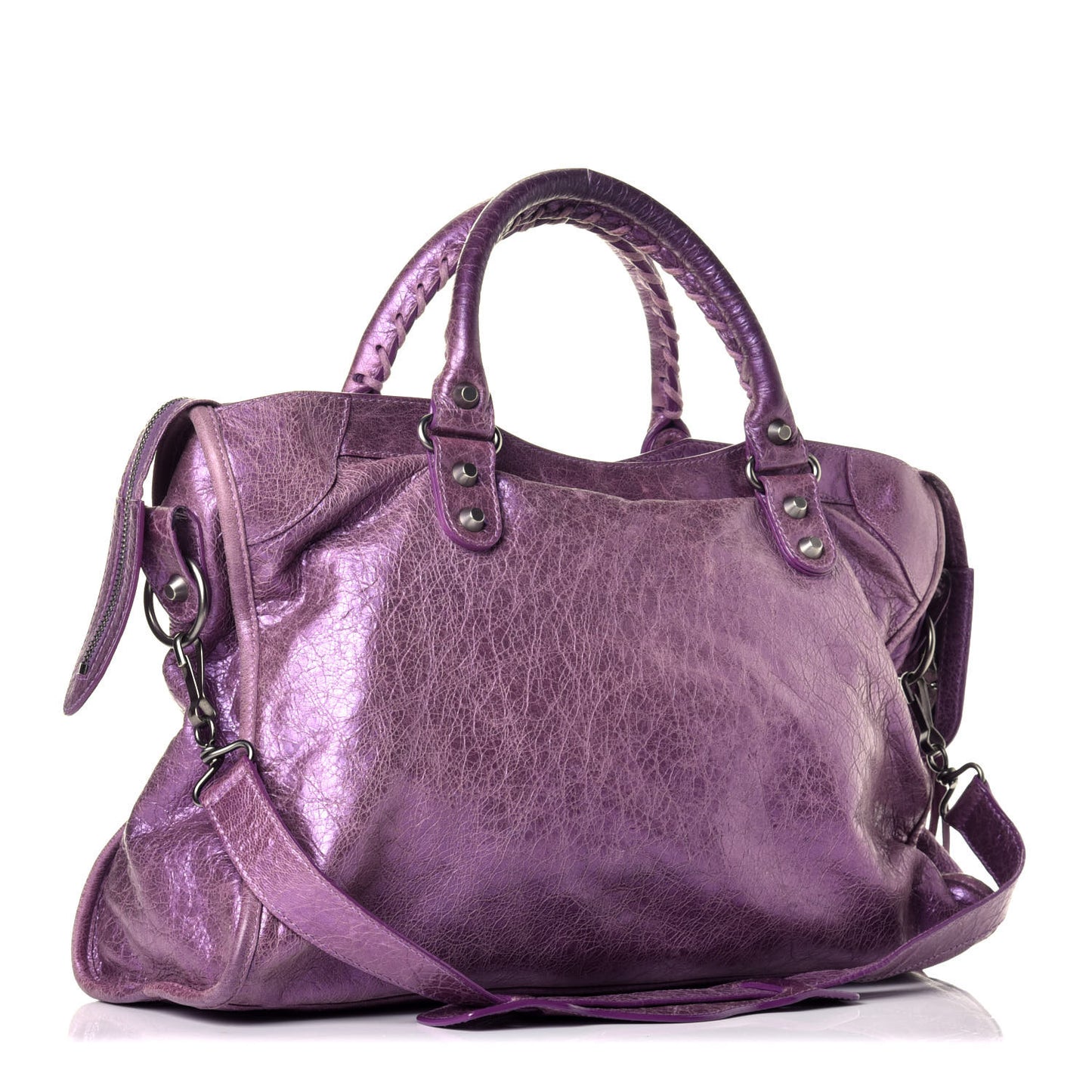 Agneau Classic Hardware City Metallic Purple