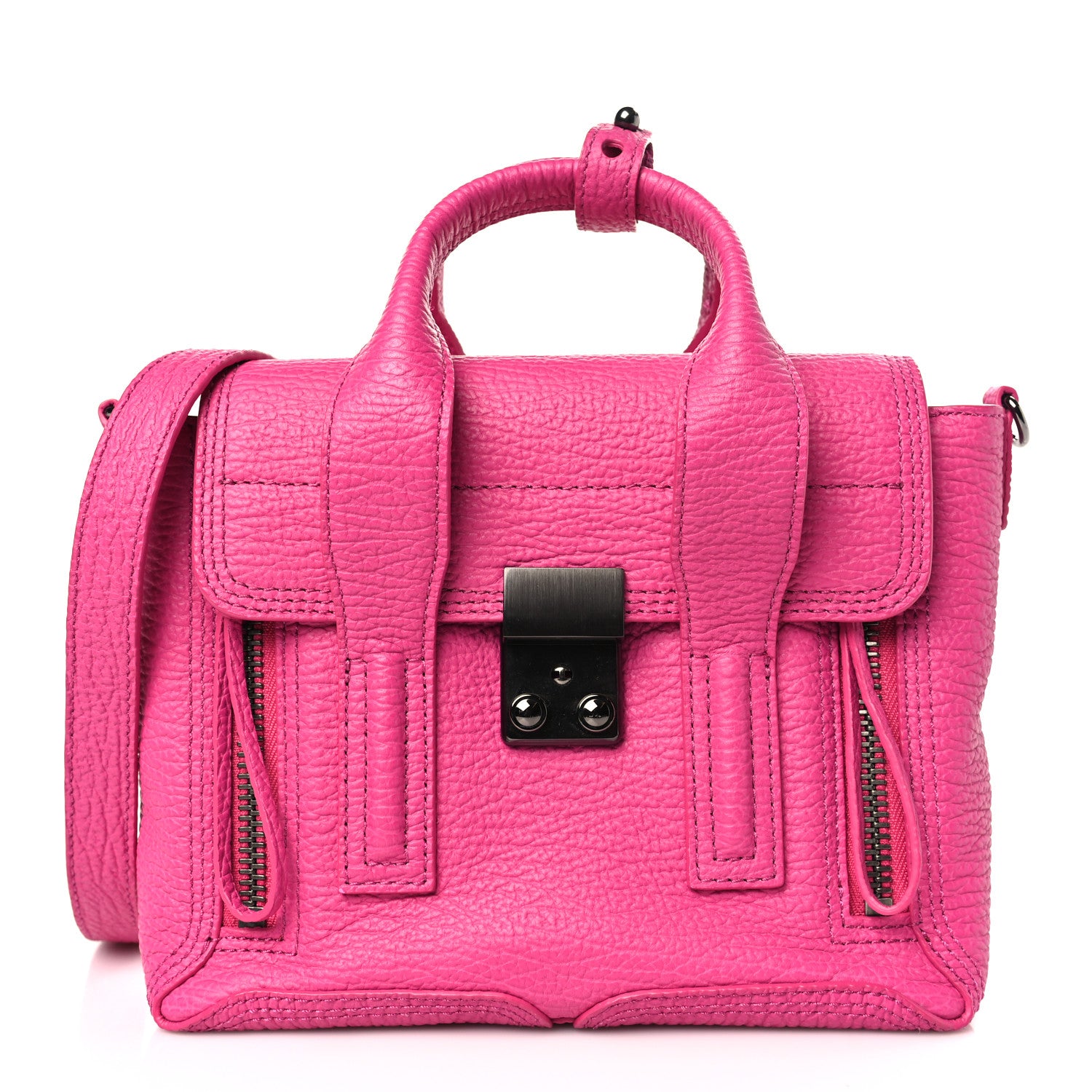 3.1 Phillip Lim Textured Calfskin Mini Pashli Satchel Bright Fuchsia 1 of 8