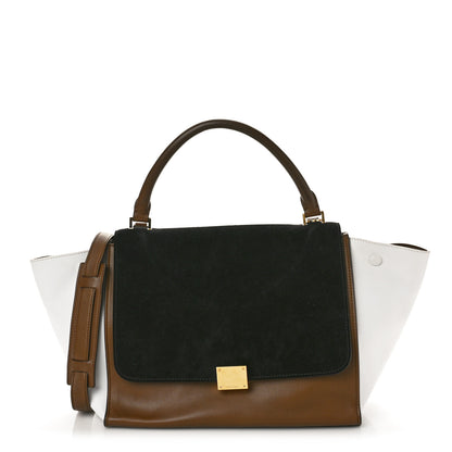 Celine Smooth Calfskin Suede Medium Tri-Color Trapeze Black 1 of 10