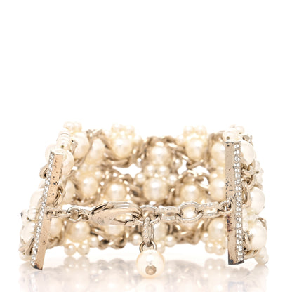 Chanel Crystal Pearl CC Bracelet Gold 3 of 8