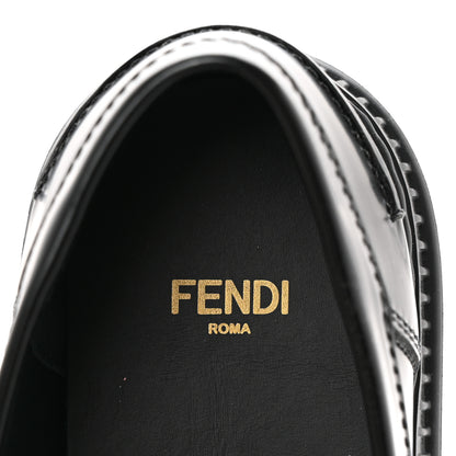 Fendi Vitello Abrasivato Fendigraphy 50mm Loafers 37 Black 8 of 10