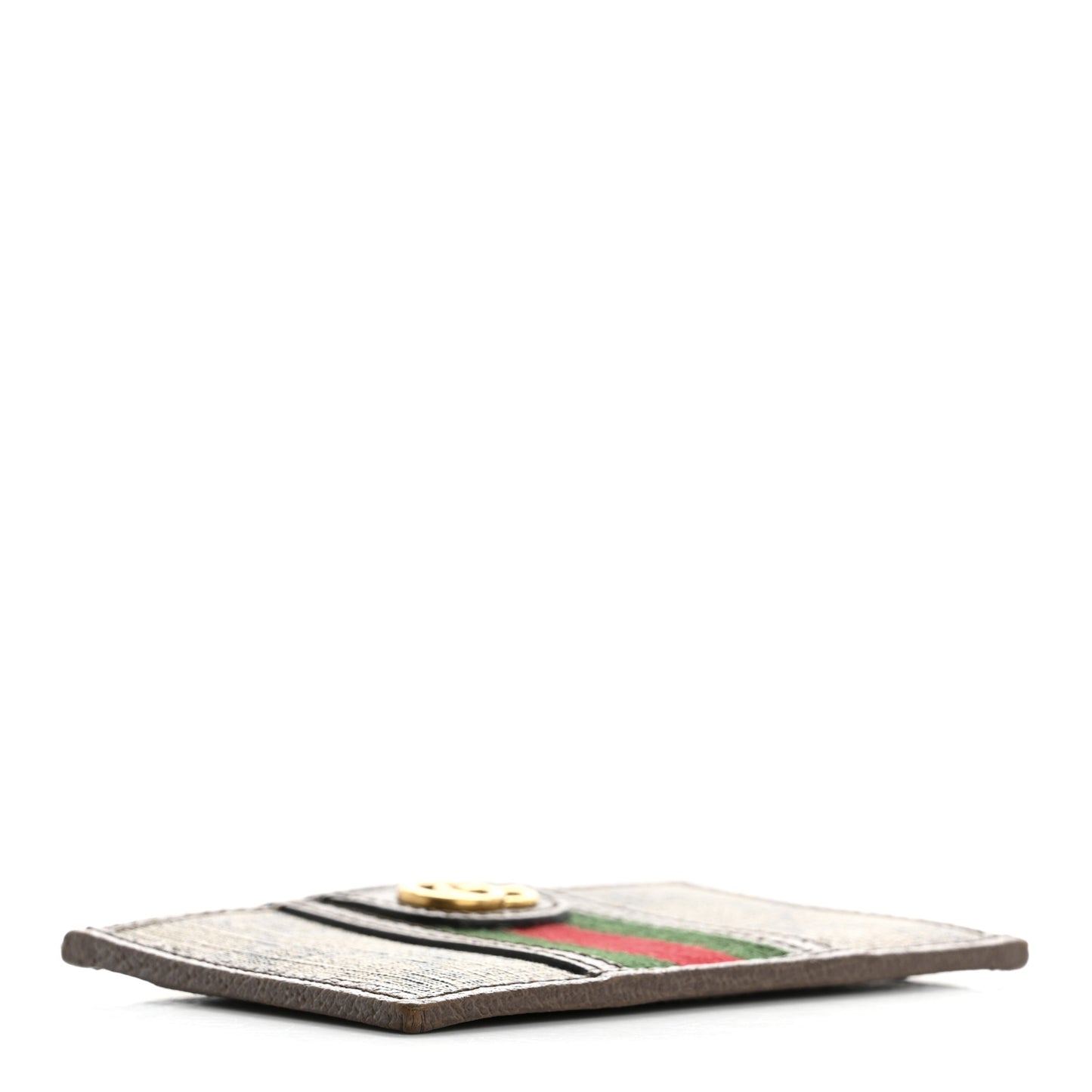 GG Supreme Monogram Ophidia Card Holder Brown