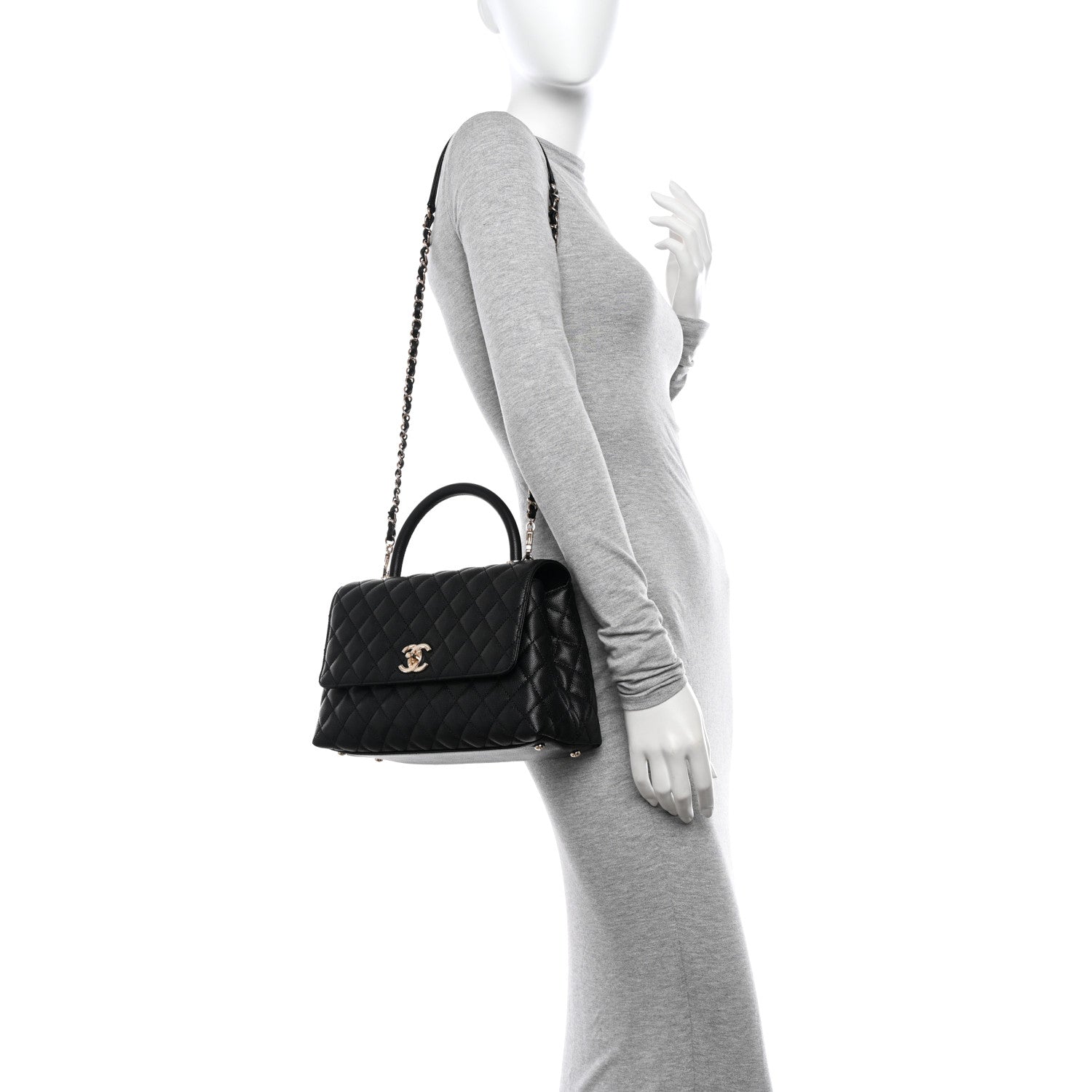 Chanel Caviar Quilted Small Coco Handle Flap Black 2 of 10