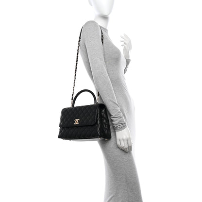 Chanel Caviar Quilted Small Coco Handle Flap Black 2 of 10