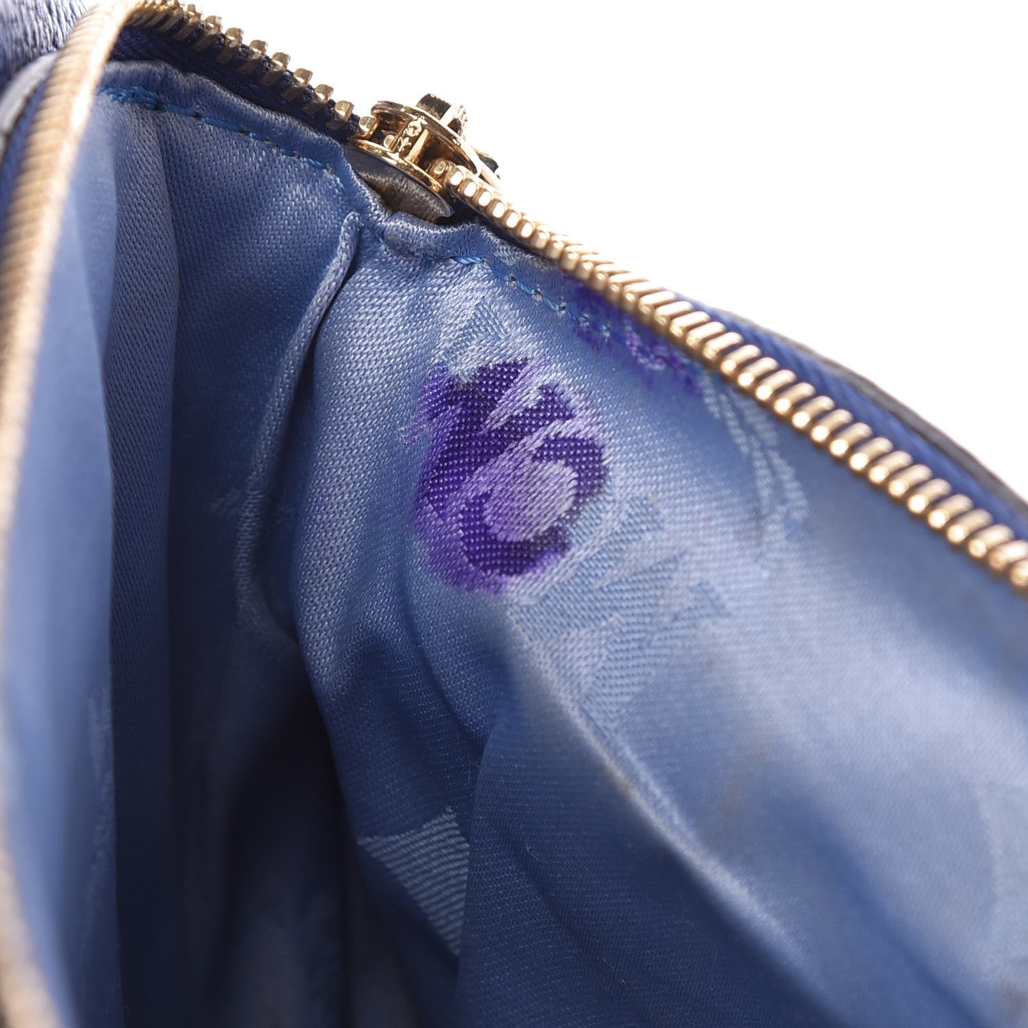 MCM Calfskin Studded Shoulder Bag Blue 14 of 16
