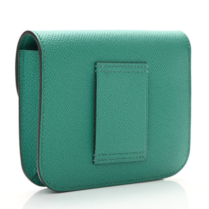 Hermes Epsom Enamel Constance Slim Wallet Vert Jade Bleu Brume 3 of 7