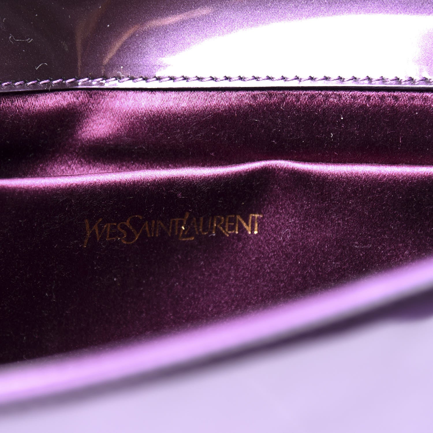 Saint Laurent Patent Calfskin Monogram Large Belle De Jour Clutch Purple 5 of 8