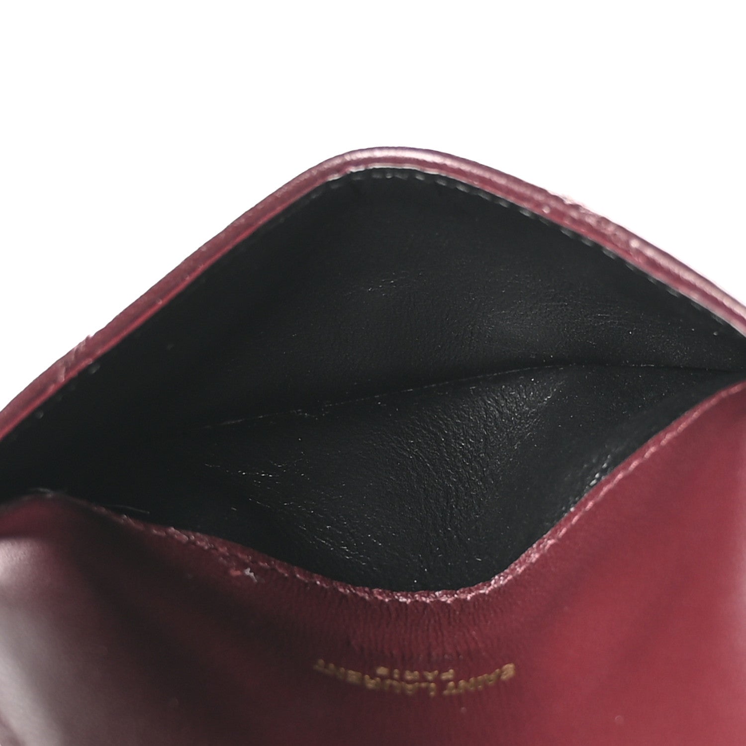 Saint Laurent Lambskin Matelasse Chevron Monogram Compact Wallet  Rouge Cabernet 5 of 8