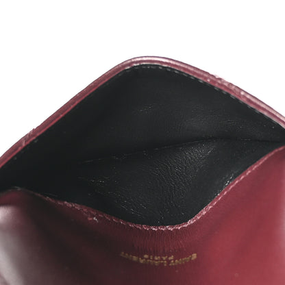 Saint Laurent Lambskin Matelasse Chevron Monogram Compact Wallet  Rouge Cabernet 5 of 8