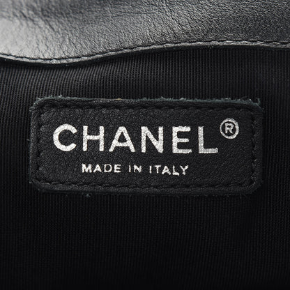 Chanel Calfskin Tweed Enchained XL Boy Flap Black 6 of 10