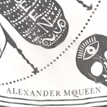 Alexander McQueen Silk Zodiac Scarf White Black 2 of 4