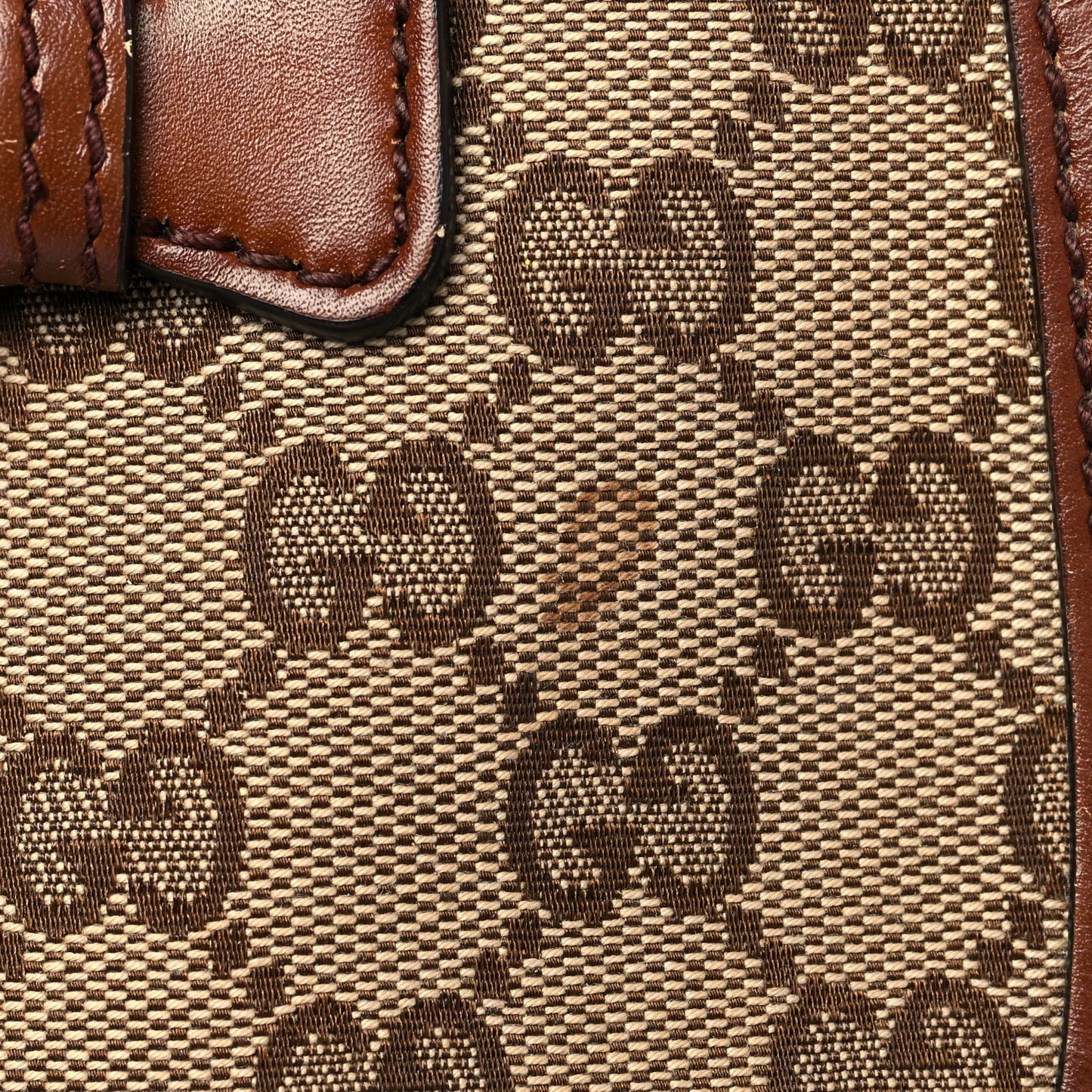 Monogram Medium Lady Web Shoulder Bag Beige Cuir