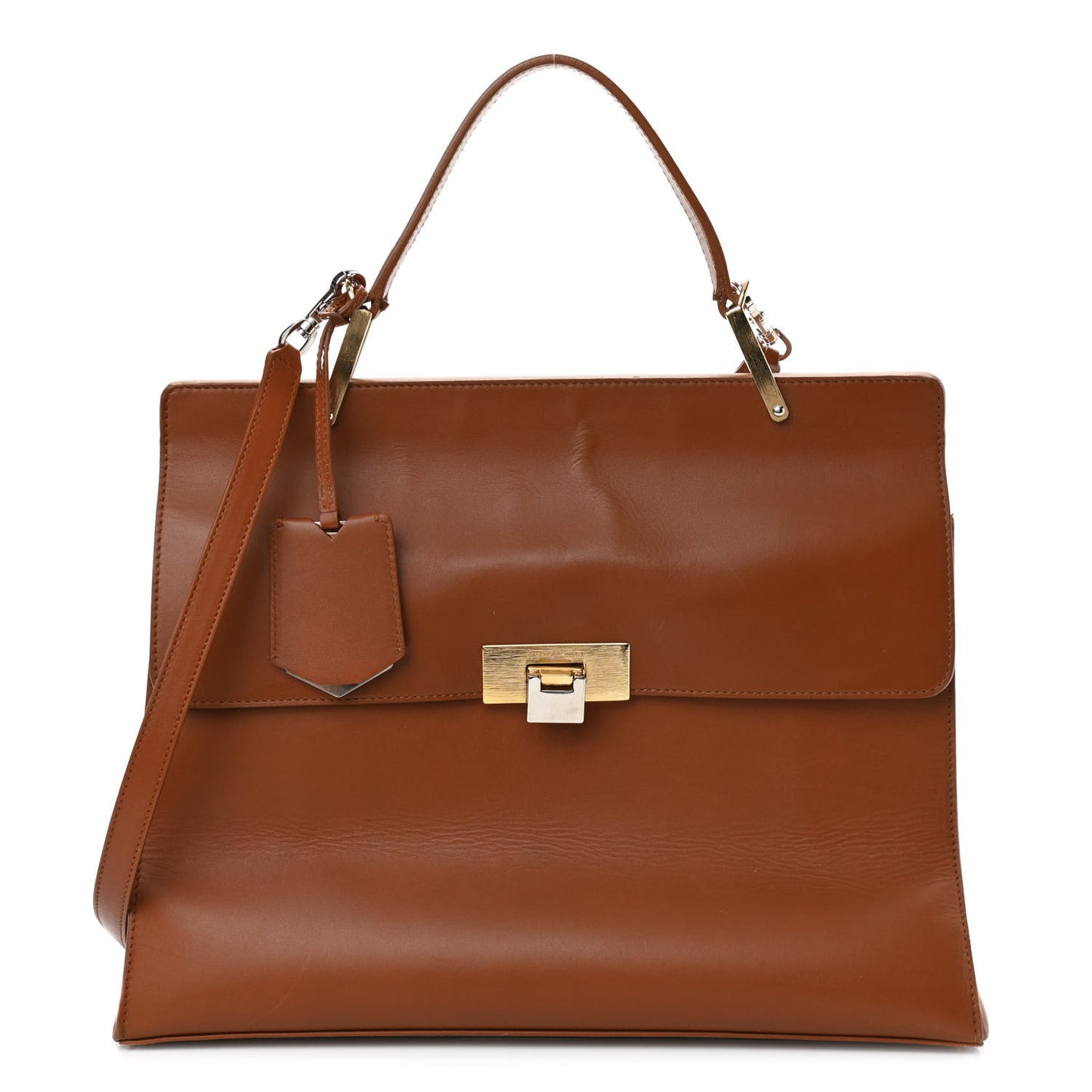 Veau Le Dix M Cartable Shoulder Bag Brown