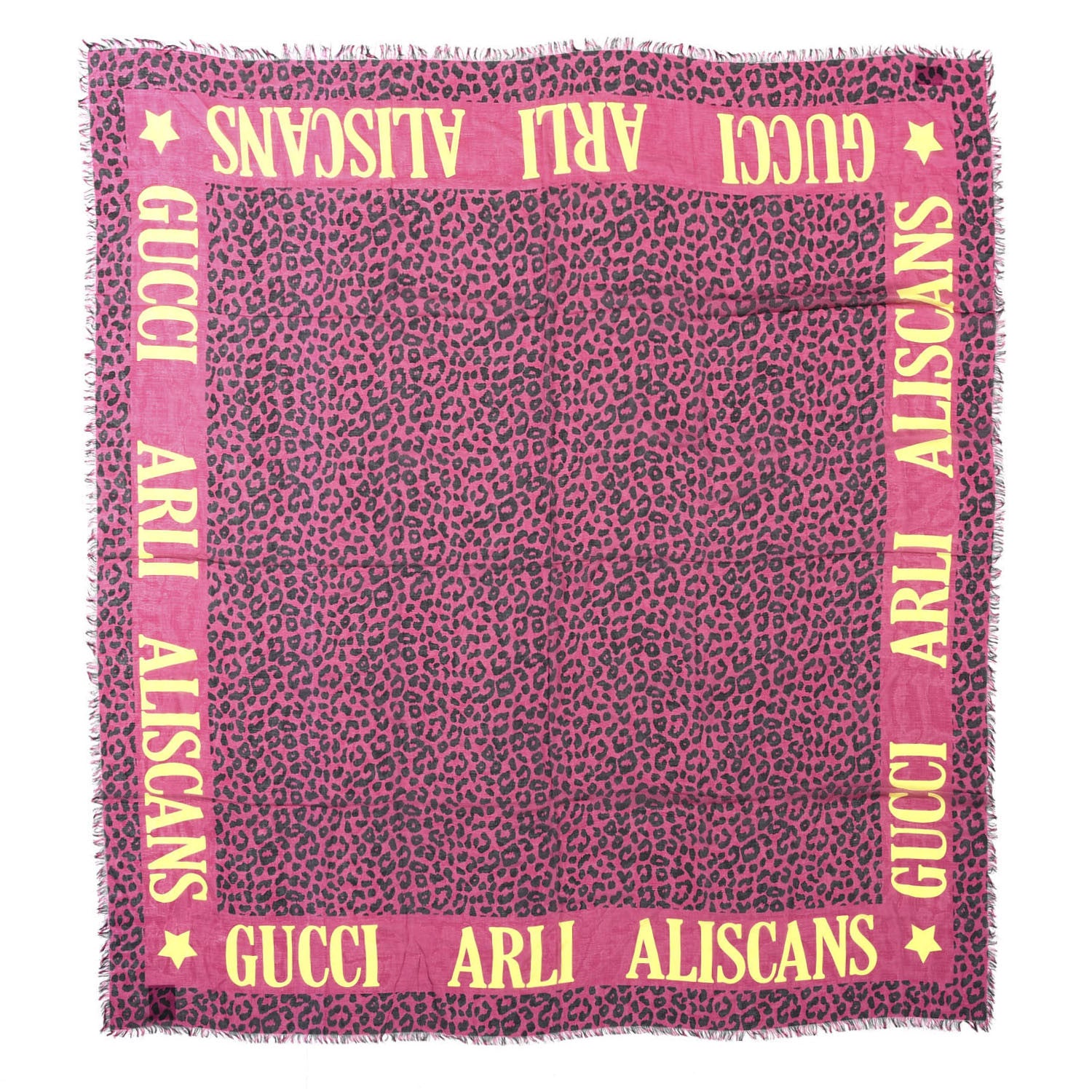 Gucci Silk Leopard Print Scarf Pink 1 of 4