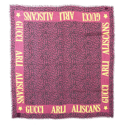 Gucci Silk Leopard Print Scarf Pink 1 of 4
