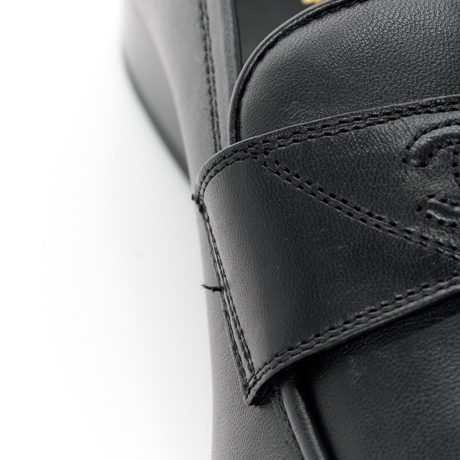 Chanel Calfskin Mens Stitched CC Loafers 41 Black 10 of 10