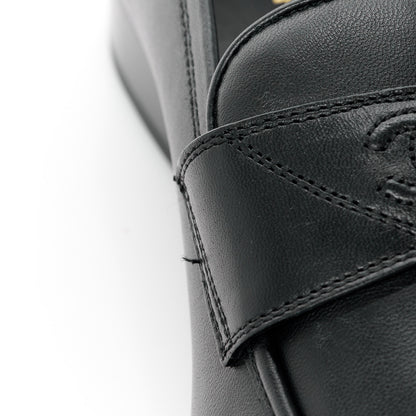 Chanel Calfskin Mens Stitched CC Loafers 41 Black 10 of 10